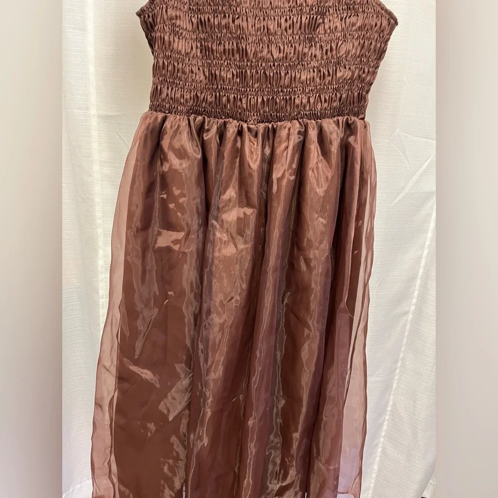 Sofie the label taffeta midi brown dress whimsigoth/fairycore style | size S - Picture 6 of 8